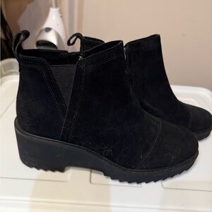 Toms Black Suede Ankle Booties